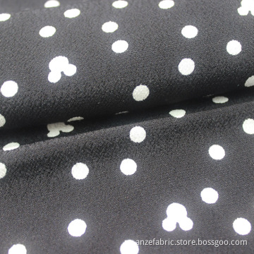 White Dot Printed Single Jersey Knit Fabric